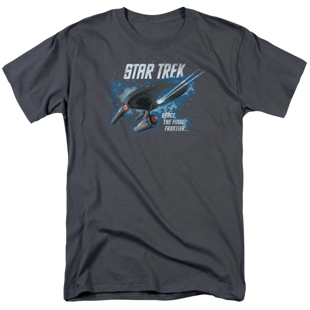 Star Trek the Final Frontier Mens T Shirt Charcoal