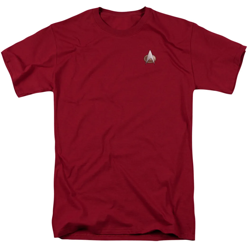 Star Trek Tng Command Emblem Mens T Shirt Cardinal