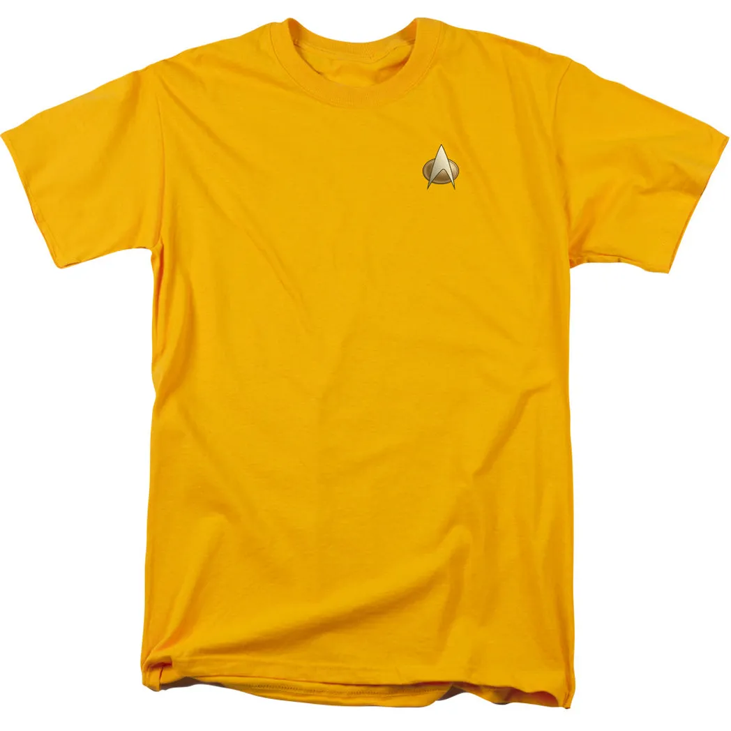 Star Trek Tng Engineering Emblem Mens T Shirt Gold