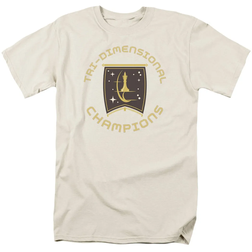 Star Trek Tri Dimensional Champs Mens T Shirt Cream