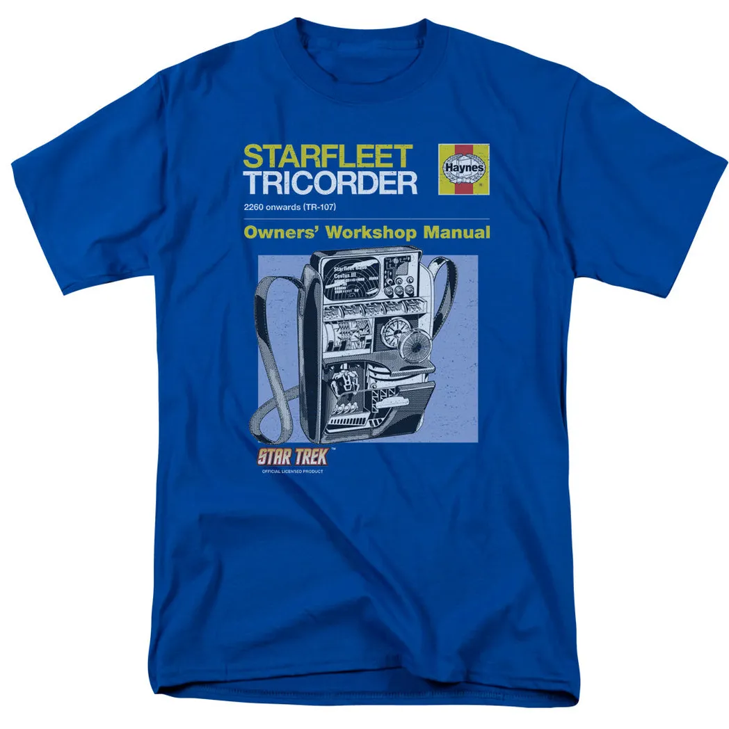 Star Trek Tricorder Manual Mens T Shirt Royal Blue