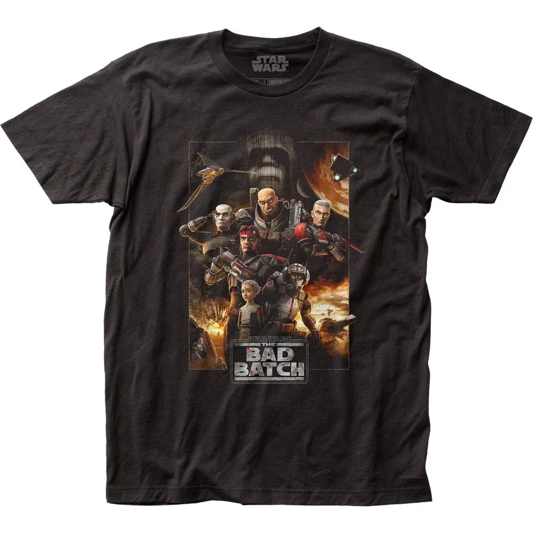 Star Wars Bad Batch Poster Mens T Shirt Black