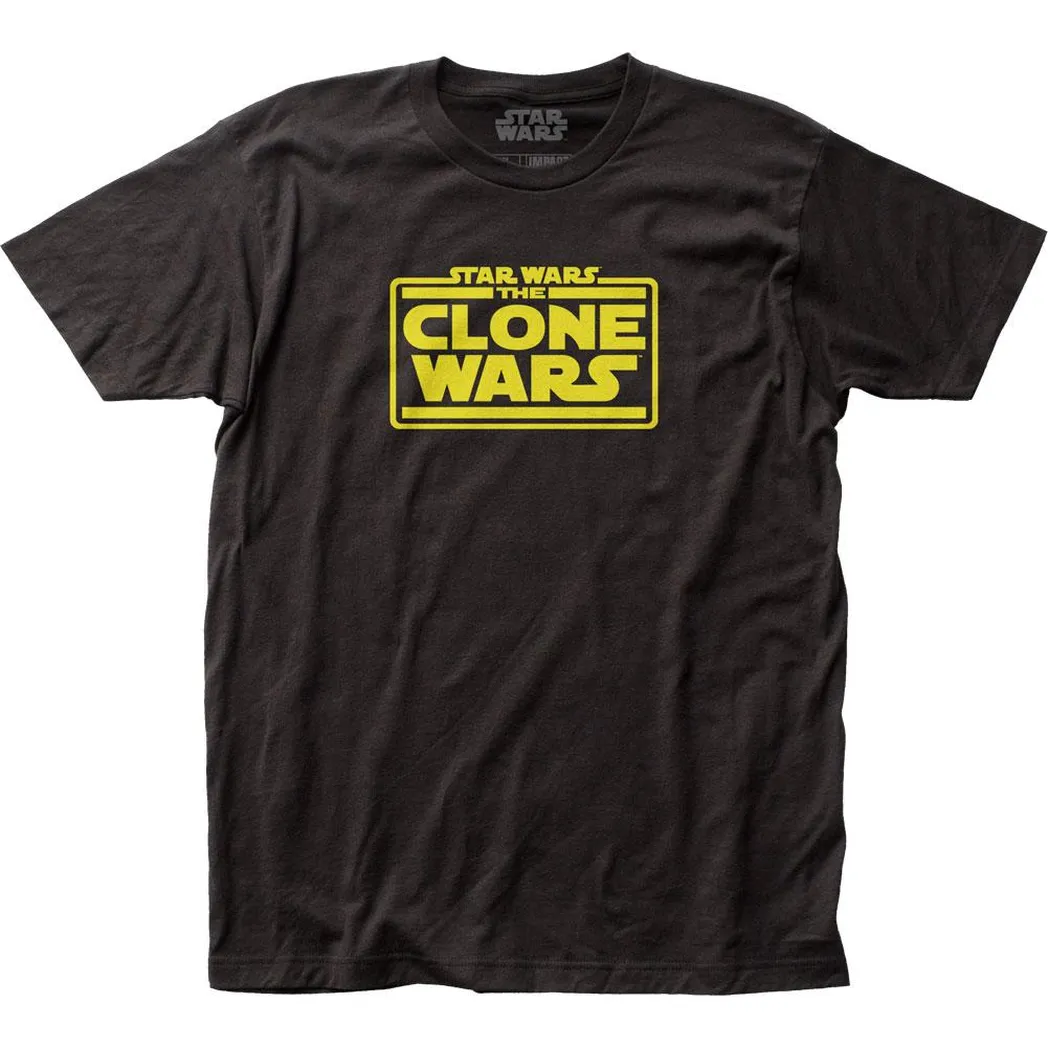 Star Wars Clone Wars Logo Mens T Shirt Black