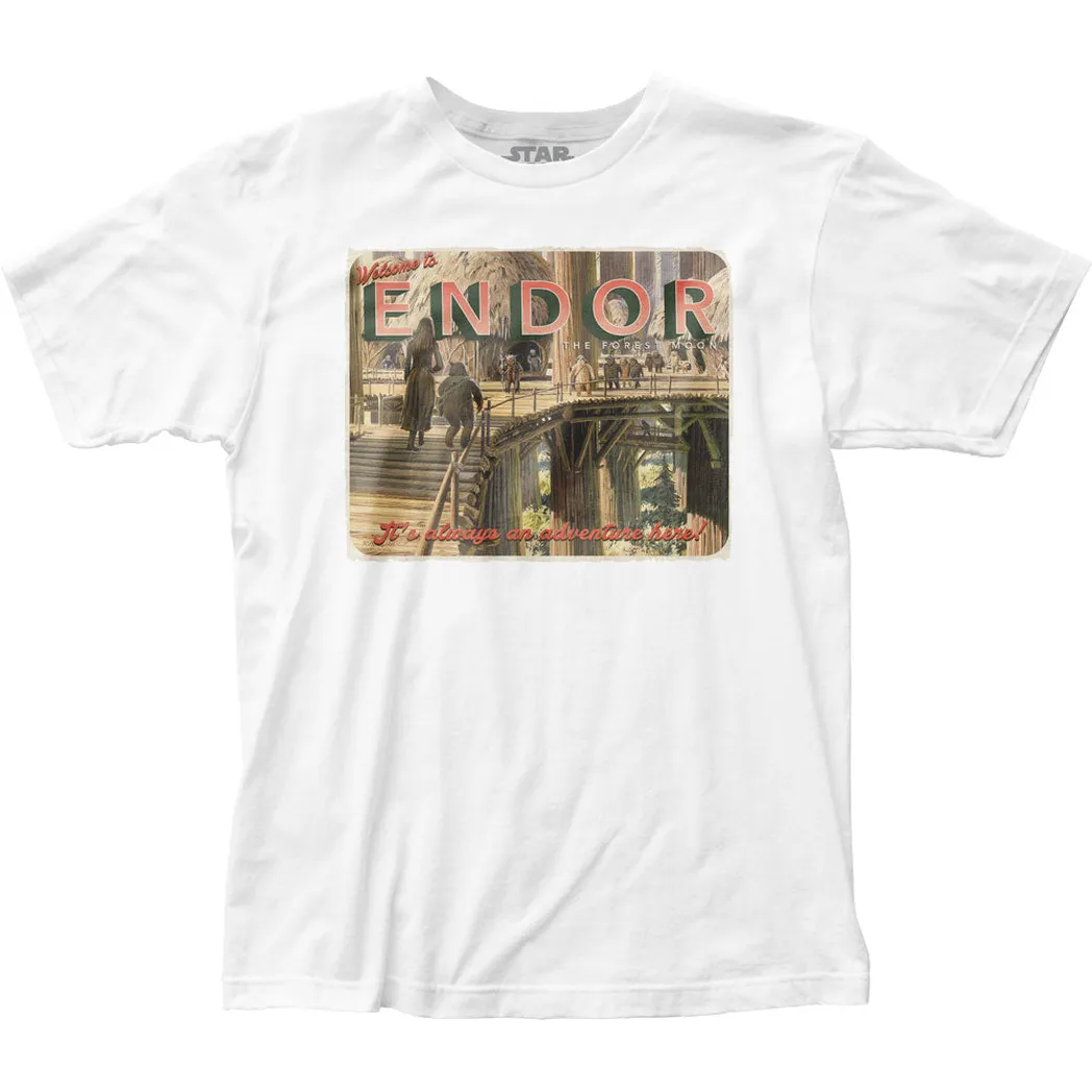 Star Wars Endor Postcard Mens T Shirt White