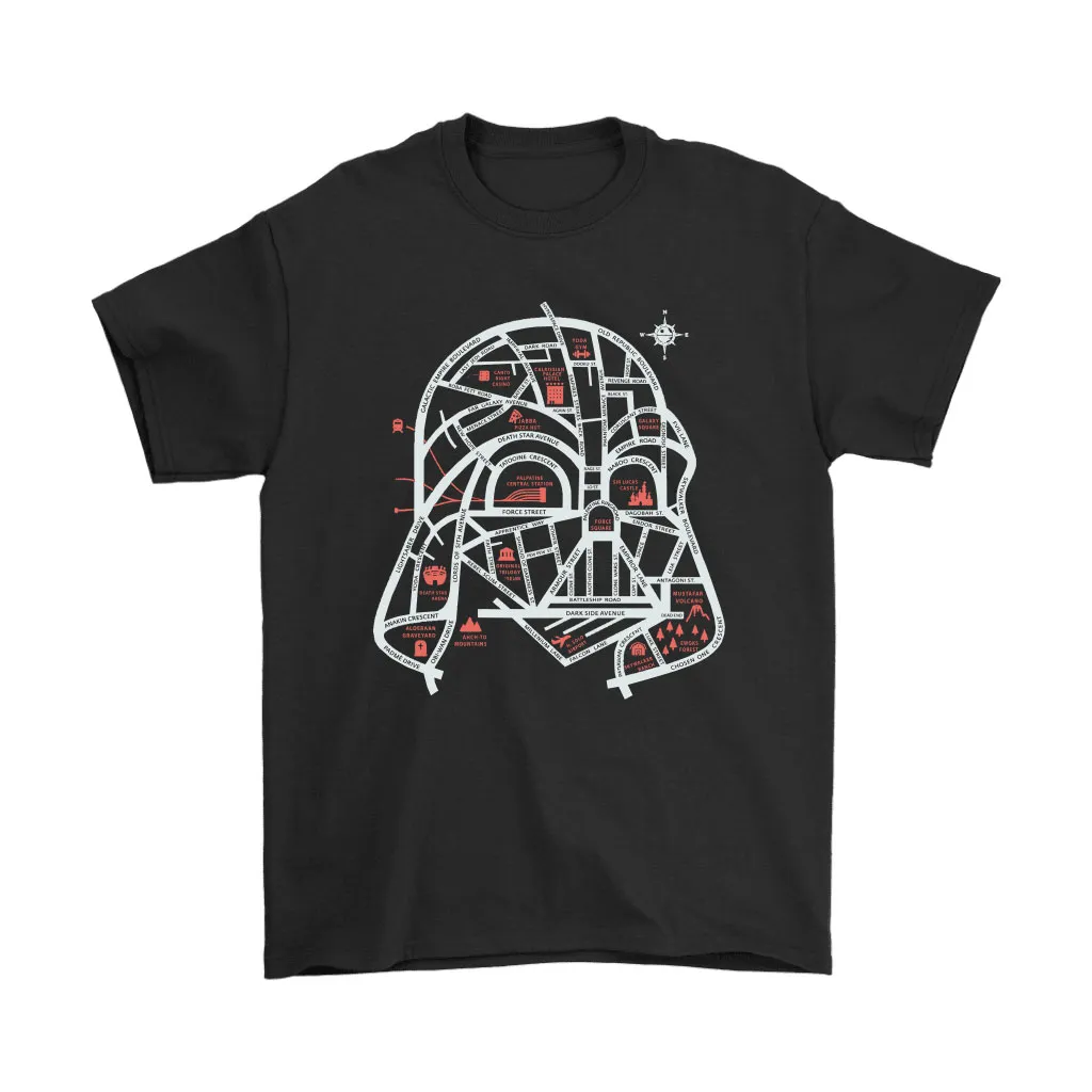 Star Wars Galaxy City Map Darth Vader Helmet Unisex T-Shirt, Hoodie, Sweatshirt