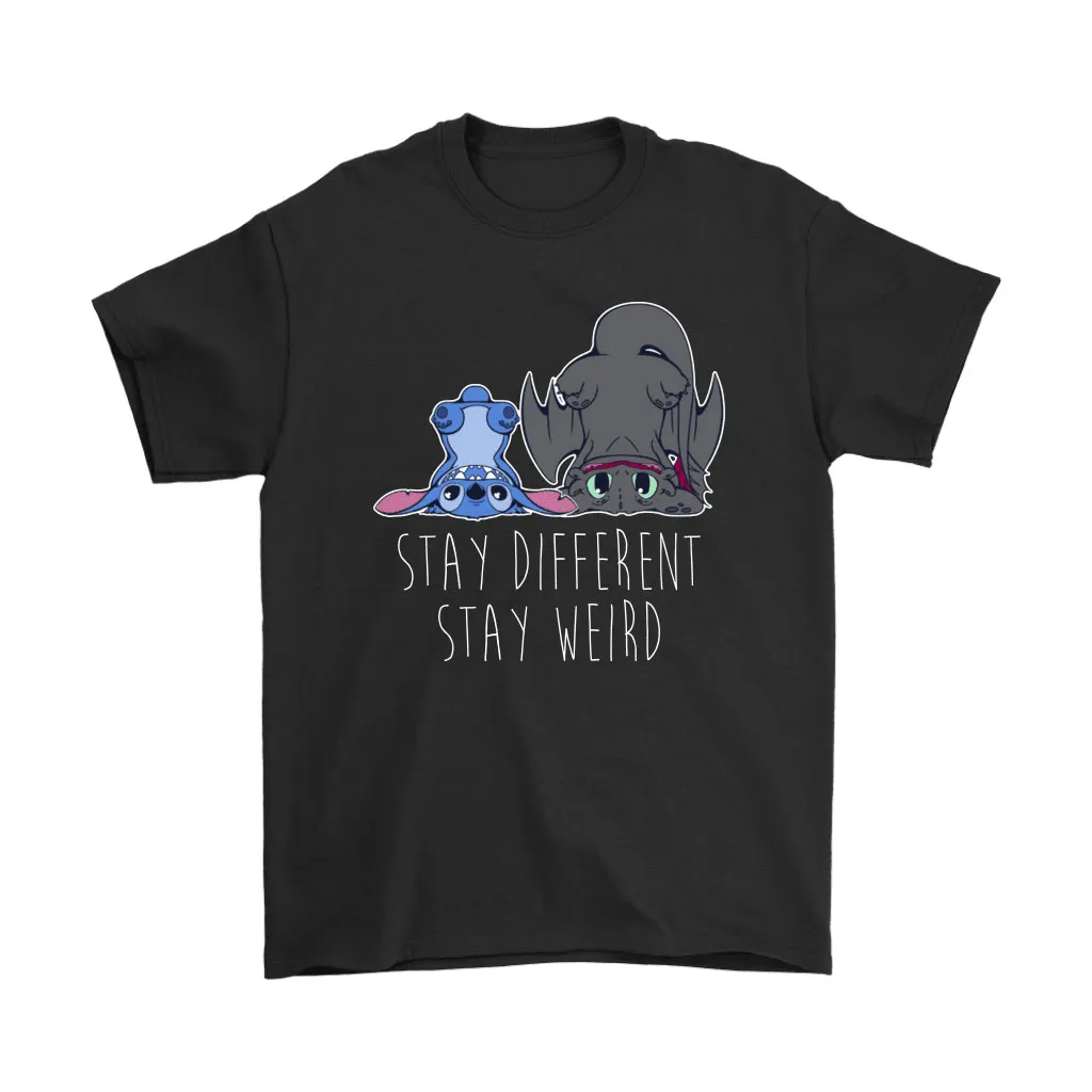 Stay Different Stay Weird Stitch And Night Fury Unisex T-Shirt, Hoodie, Sweatshirt