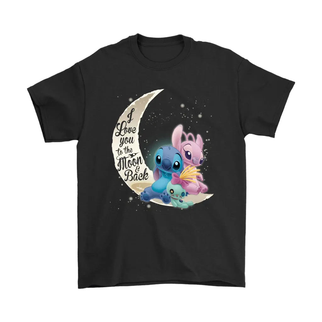 Stitch And Angel I Love You To The Moon And Back Unisex T-Shirt, Hoodie, Sweatshirt