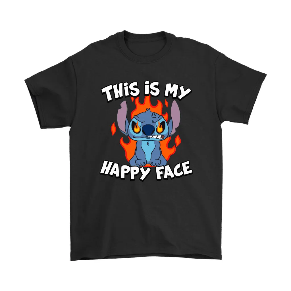 Stitch Happy Face Angry On Fire Stitch Disney Unisex T-Shirt, Hoodie, Sweatshirt