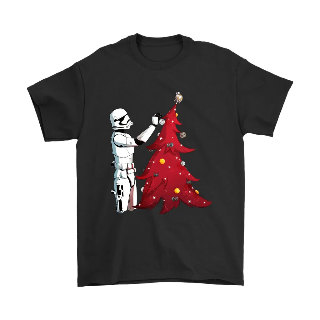 Stormtrooper Decorates Red Christmas Tree Star Wars Unisex T-Shirt, Hoodie, Sweatshirt