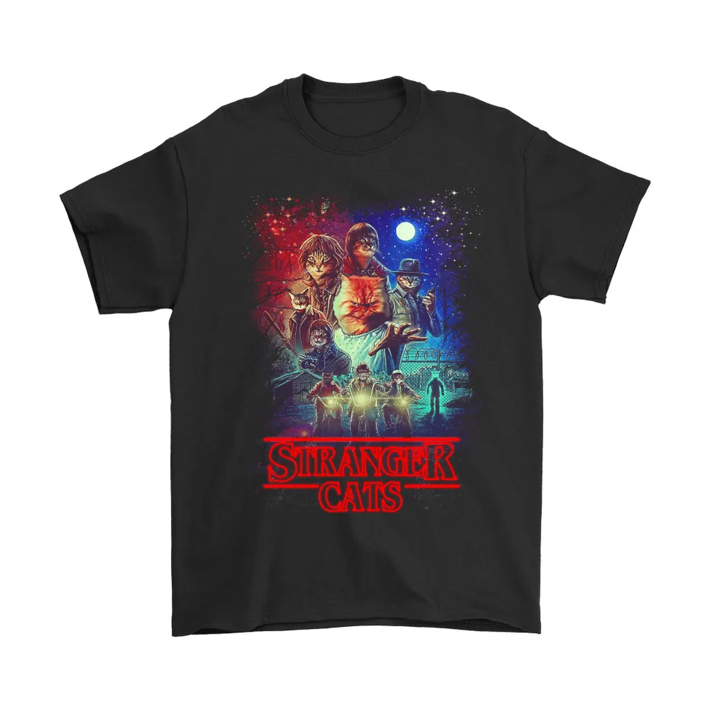 Stranger Things Poster With Cats Unisex T-Shirt, Hoodie, Sweatshirt