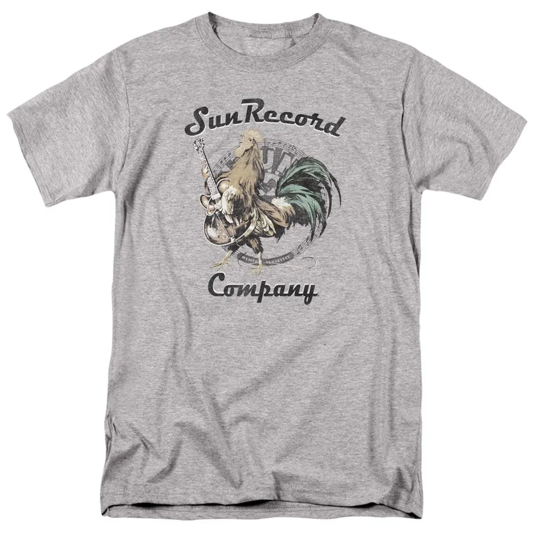 Sun Records Rockin Rooster Logo Mens T Shirt Athletic Heather