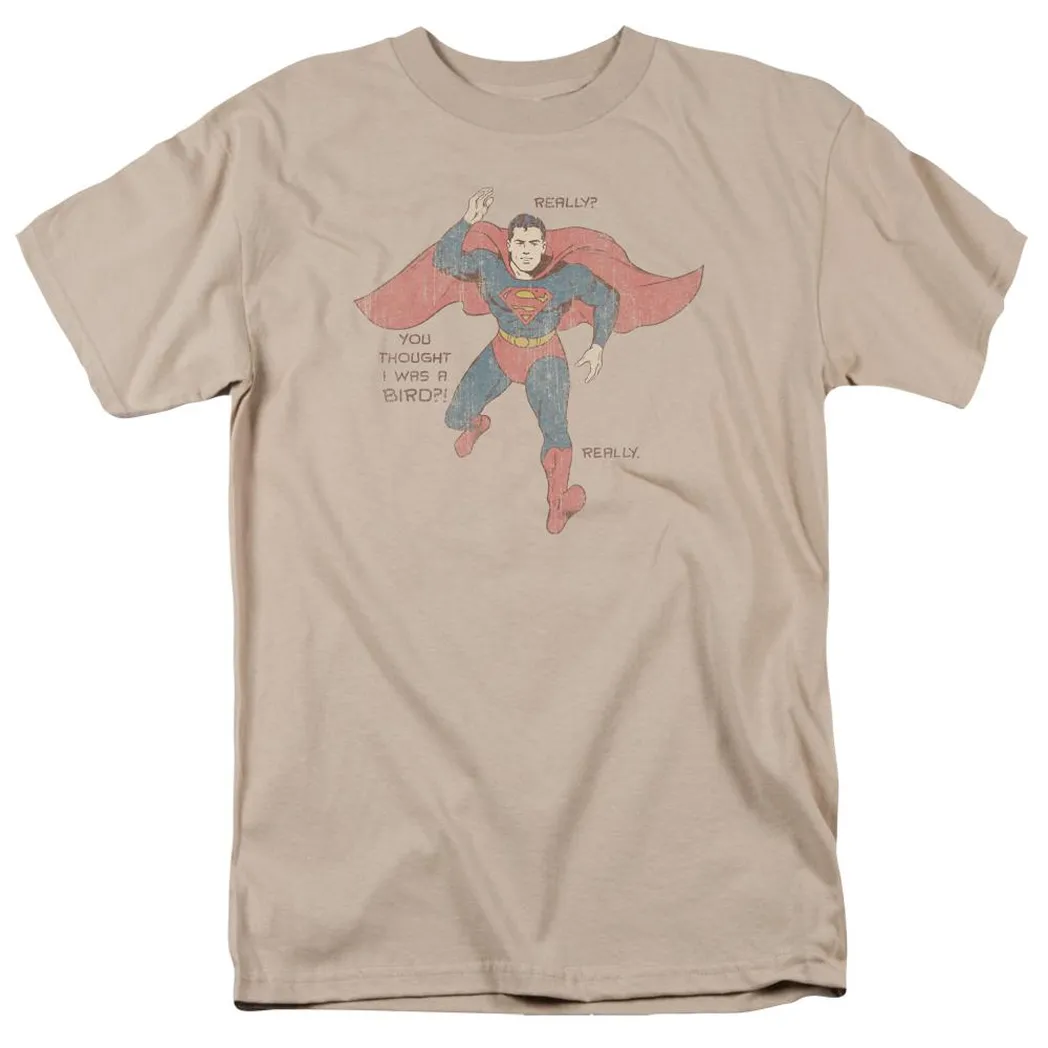 Superman A Bird Mens T Shirt Sand