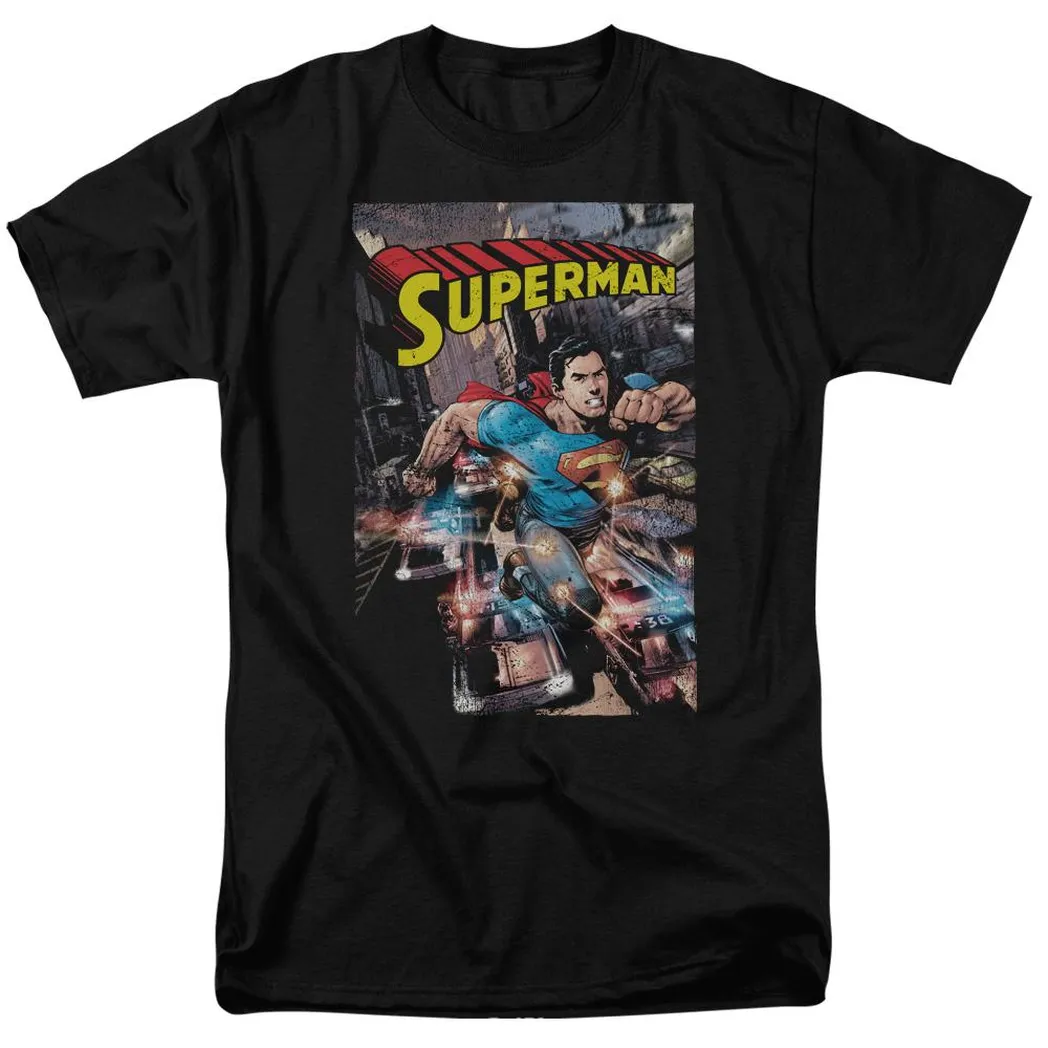 Superman Action One Mens T Shirt Black