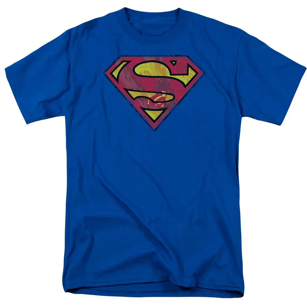 Superman Action Shield Mens T Shirt Royal Blue