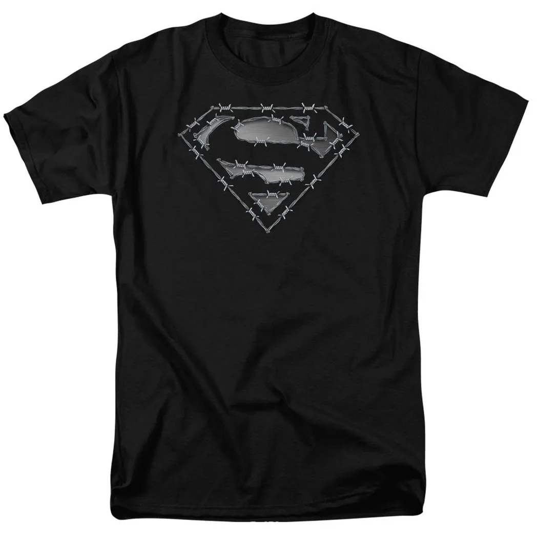 Superman Barbed Wire Mens T Shirt Black