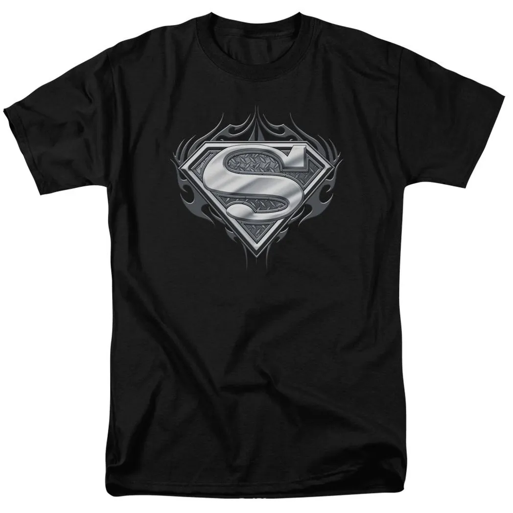 Superman Biker Metal Mens T Shirt Black