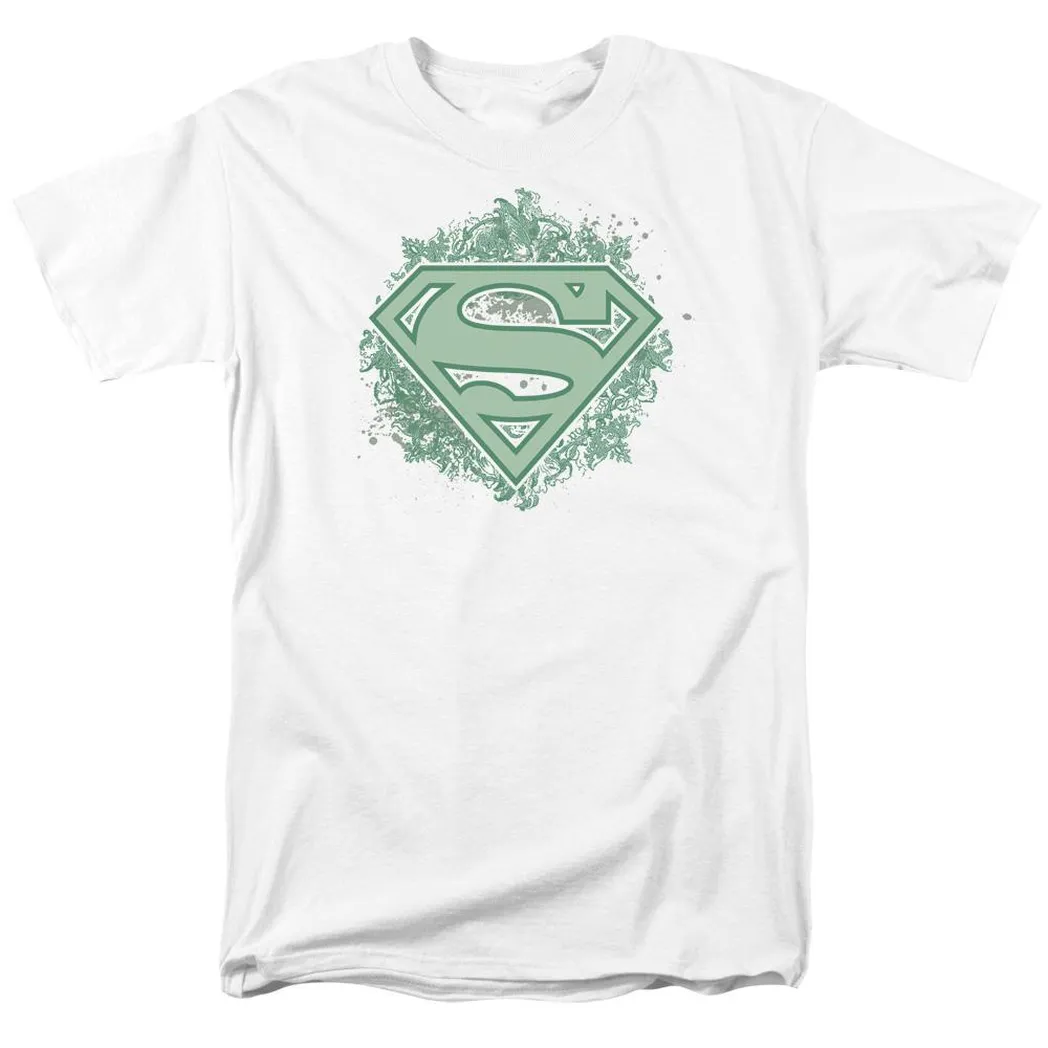 Superman Ornate Shield Mens T Shirt White