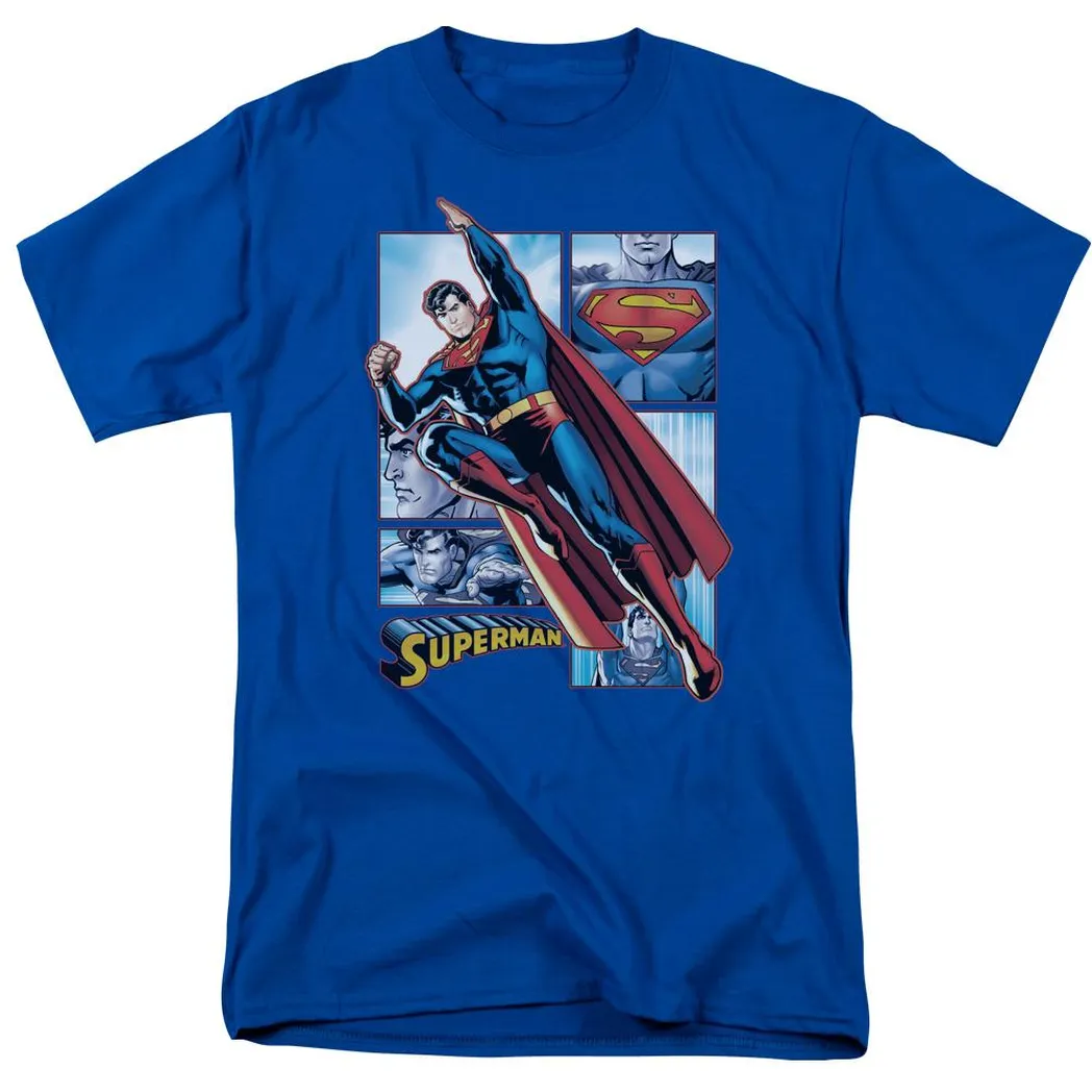 Superman Panels Mens T Shirt Royal Blue