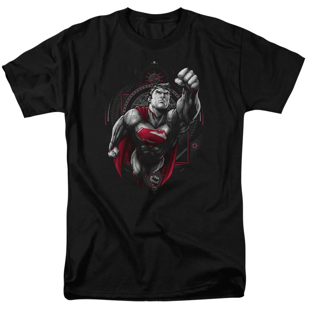 Superman Propaganda Superman Mens T Shirt Black