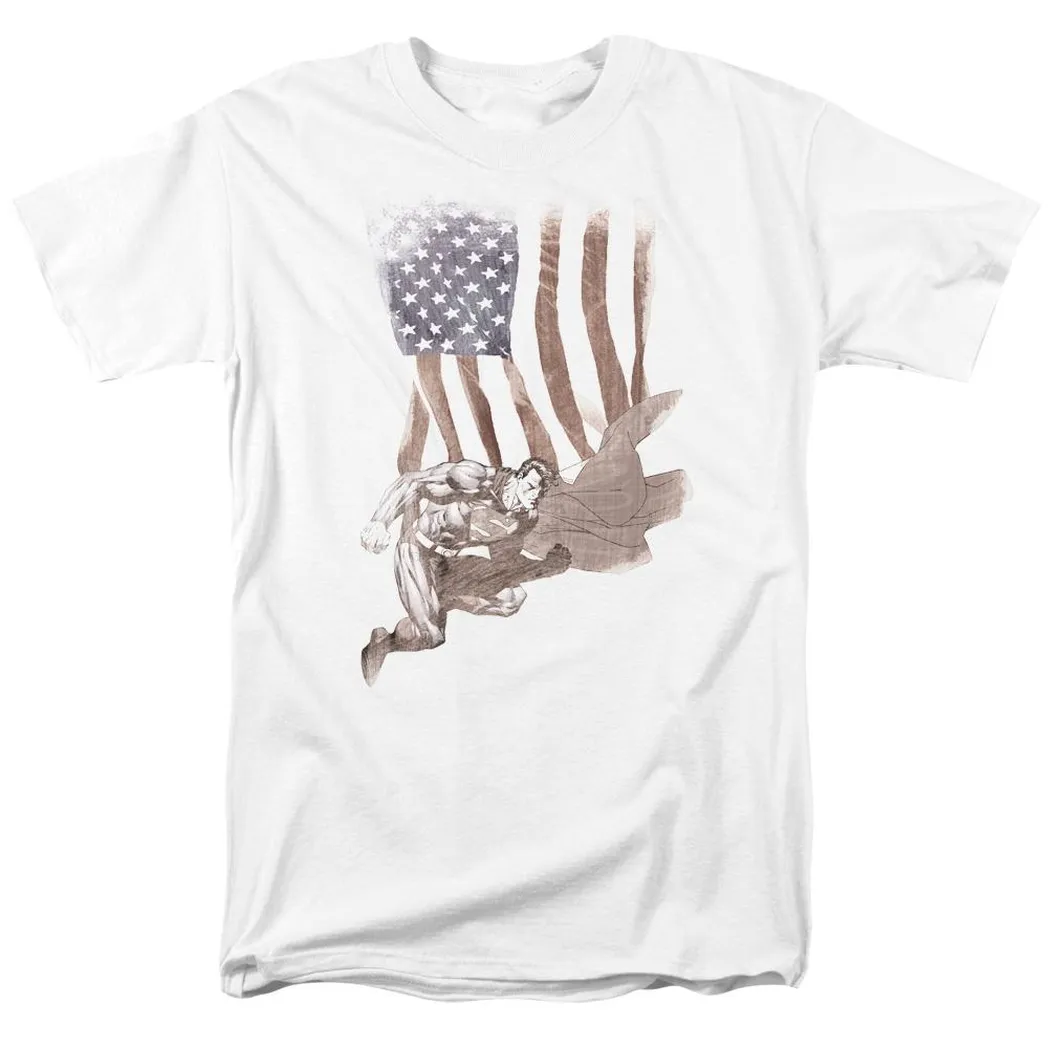 Superman Super American Mens T Shirt White