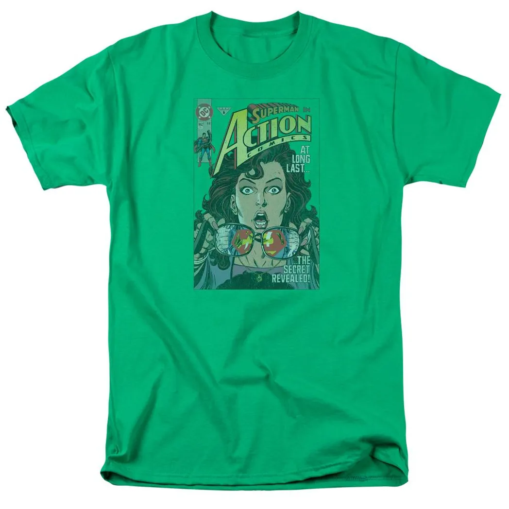 Superman The Secret Revealed Mens T Shirt Kelly Green