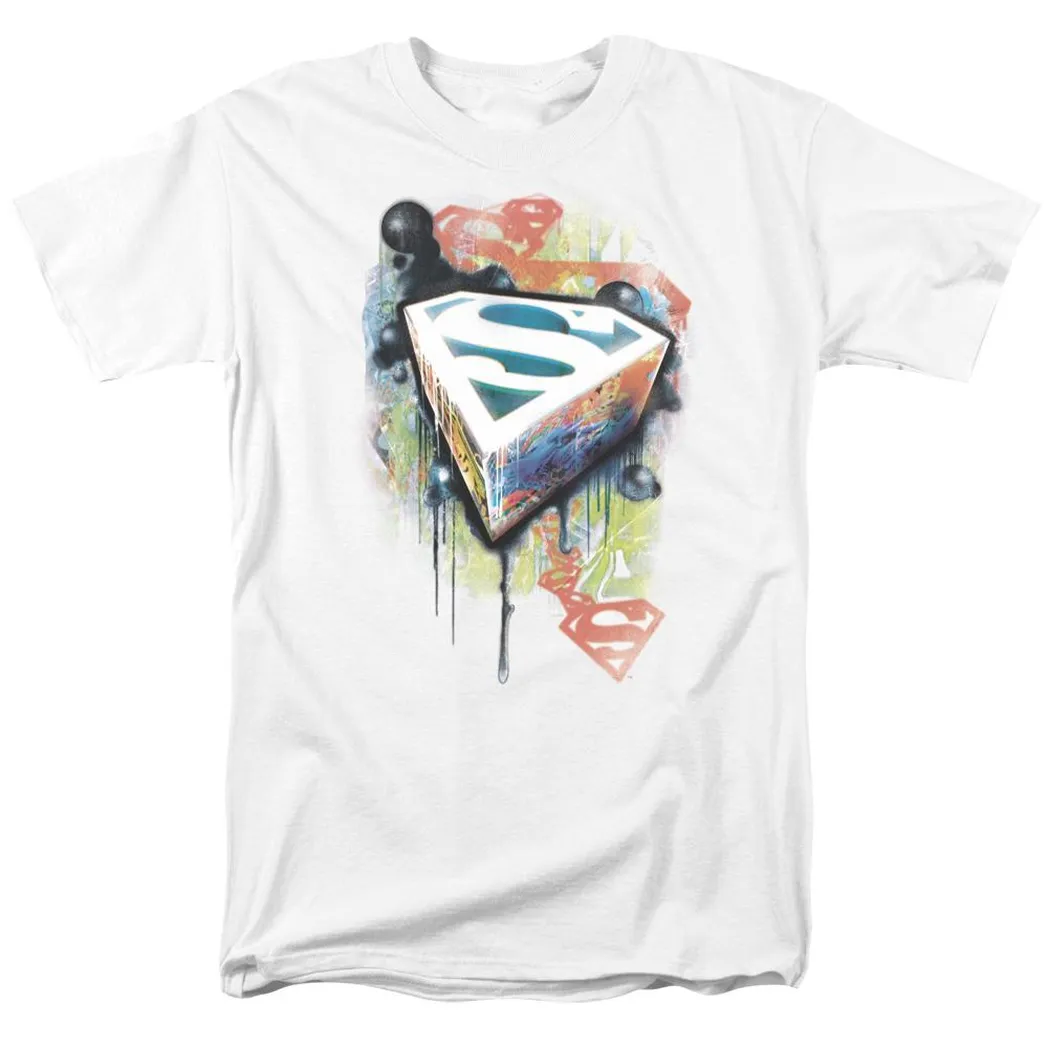 Superman Urban Shields Mens T Shirt White