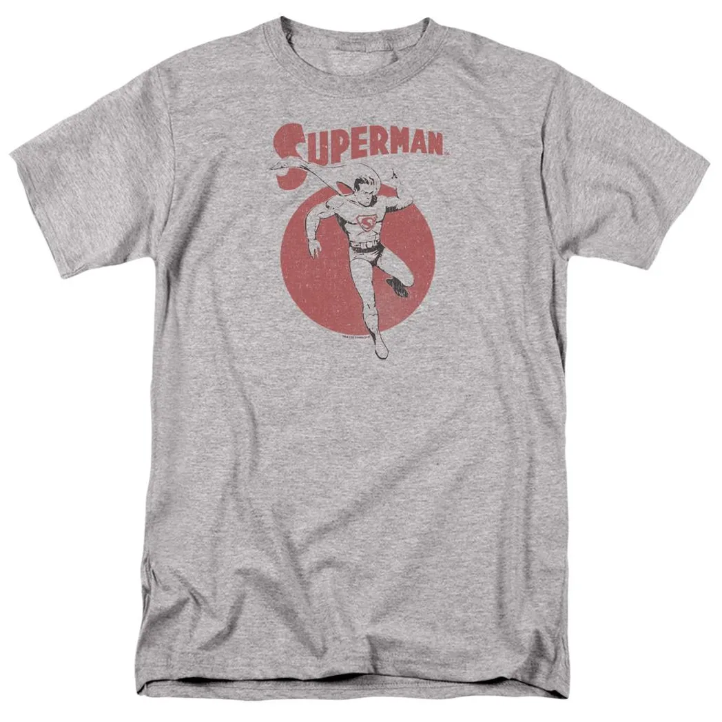 Superman Vintage Sphere Mens T Shirt Athletic Heather