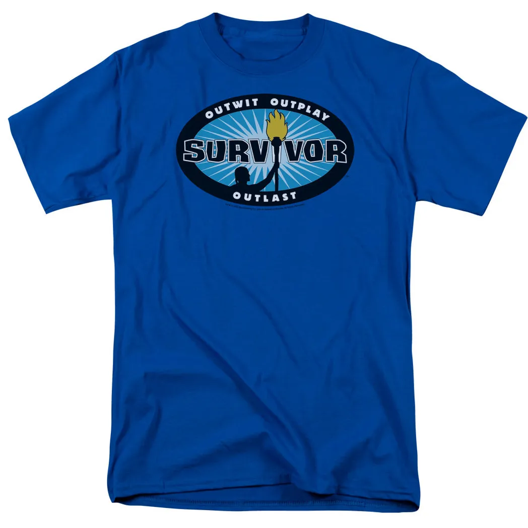 Survivor Blue Burst Mens T Shirt Royal Blue