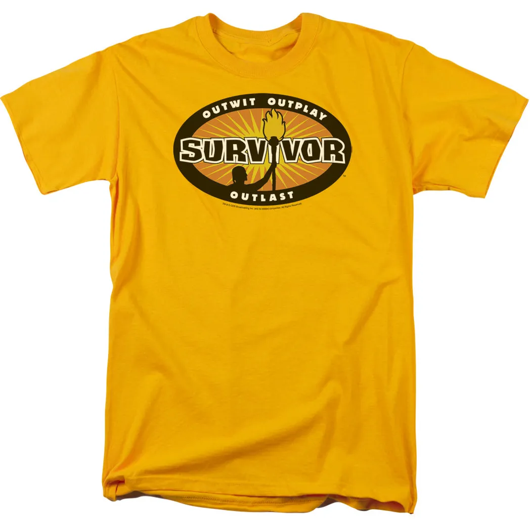 Survivor Gold Burst Mens T Shirt Gold