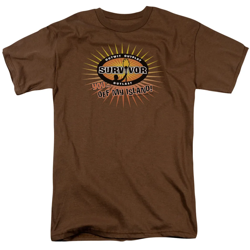 Survivor Off My Island Mens T Shirt Coffee