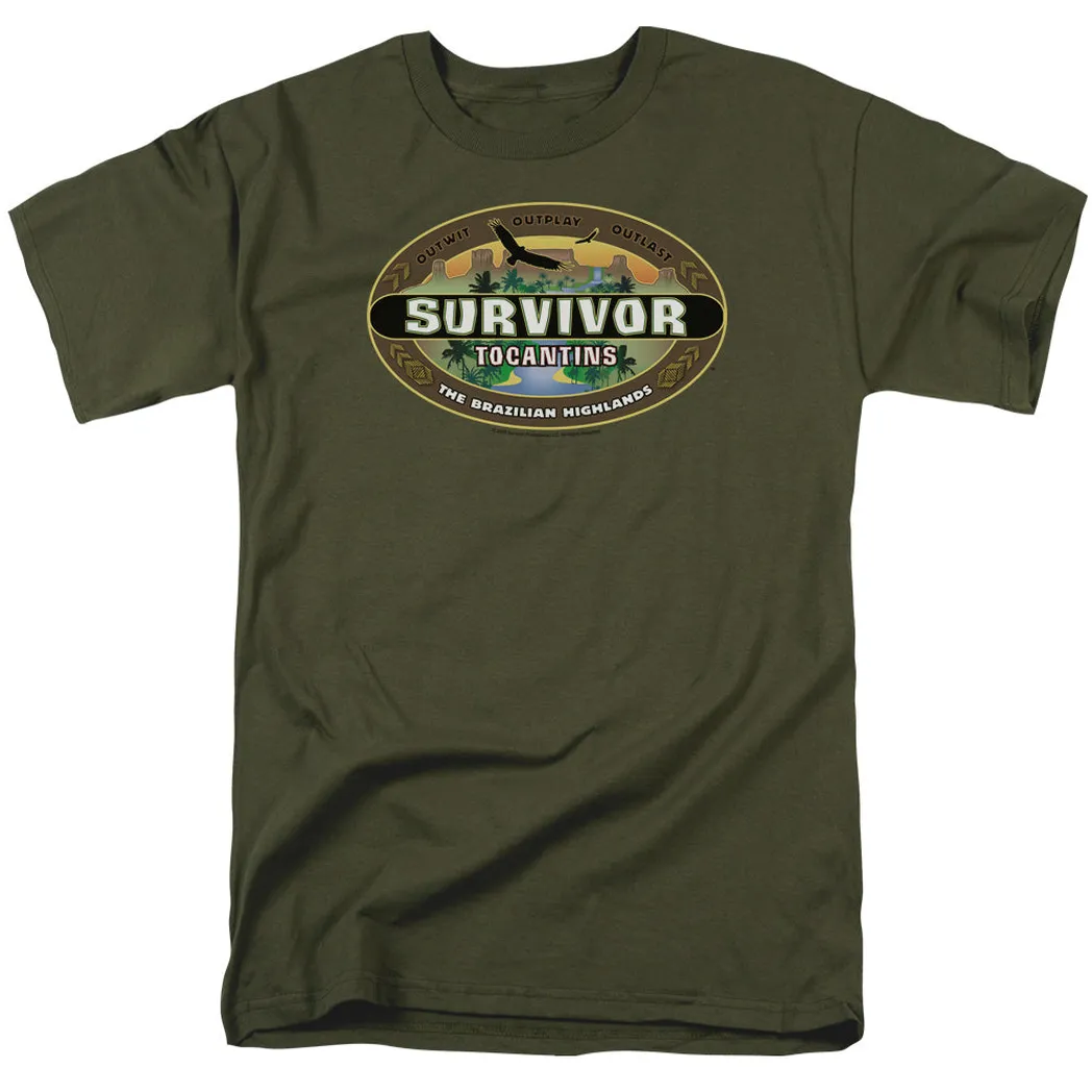 Survivor Tocantins Logo Mens T Shirt Military Green