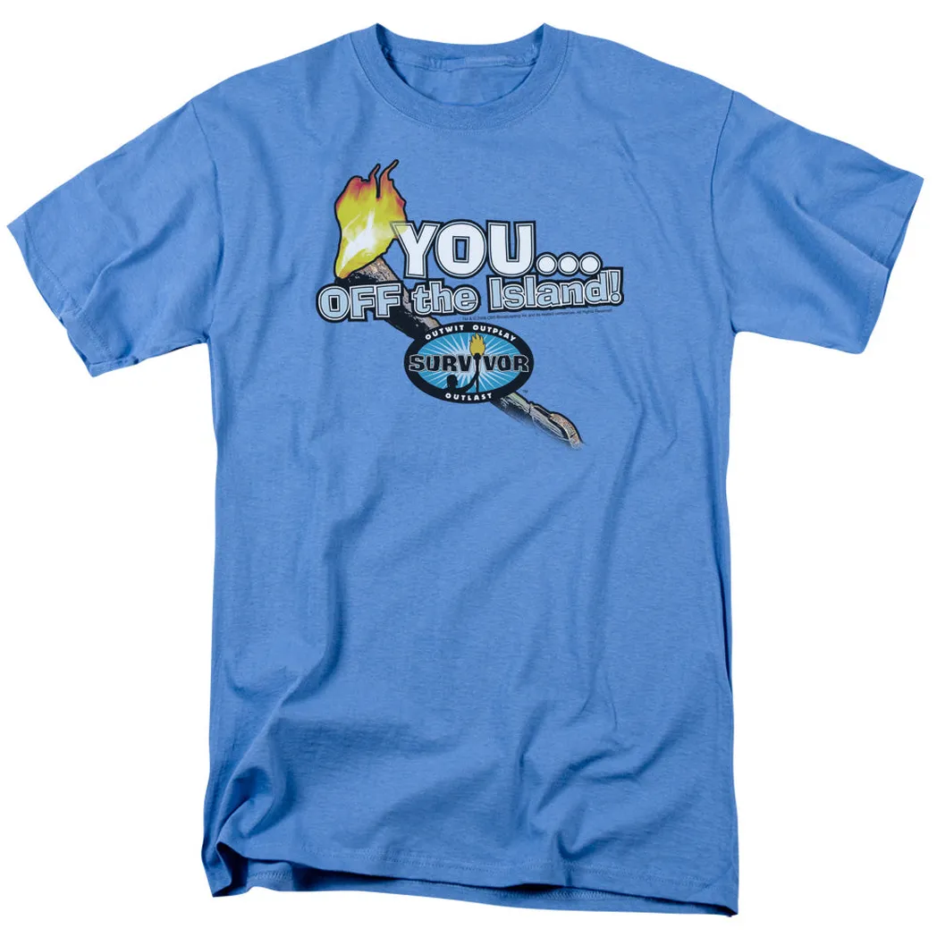 Survivor You Off the Island Mens T Shirt Carolina Blue