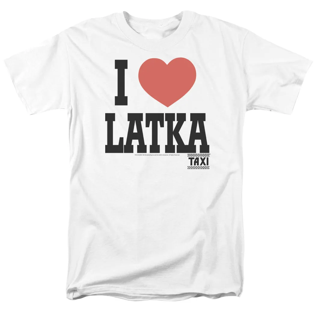 Taxi I Heart Latka Mens T Shirt White