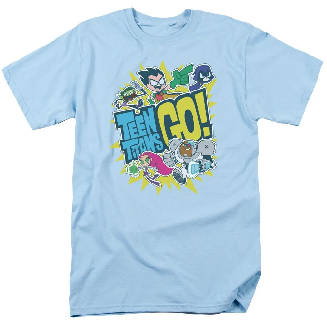 Teen Titans Go Go Mens T Shirt Light Blue