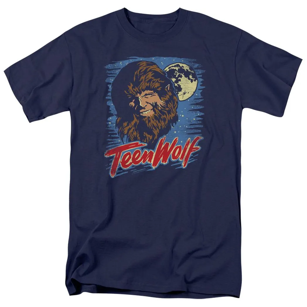 Teen Wolf Moon Wolf Mens T Shirt Navy Blue