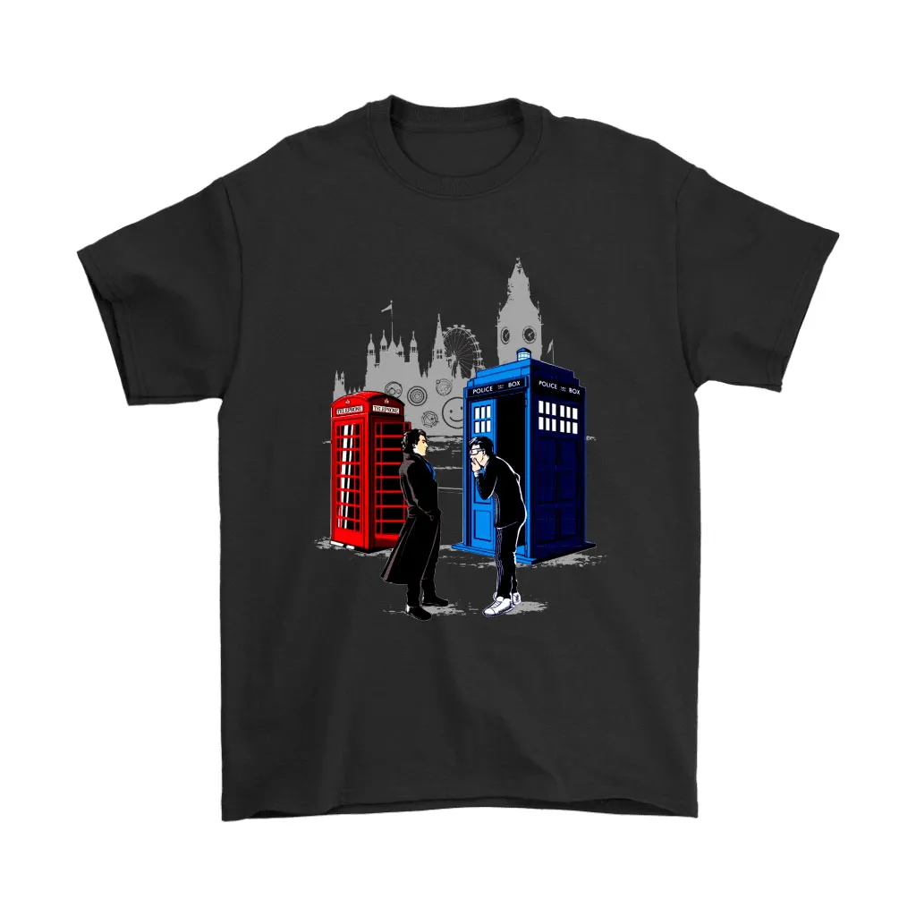 Telephone Box And Tardis Sherlock Holmes And Doctor Who Unisex T-Shirt, Hoodie, Sweatshirt