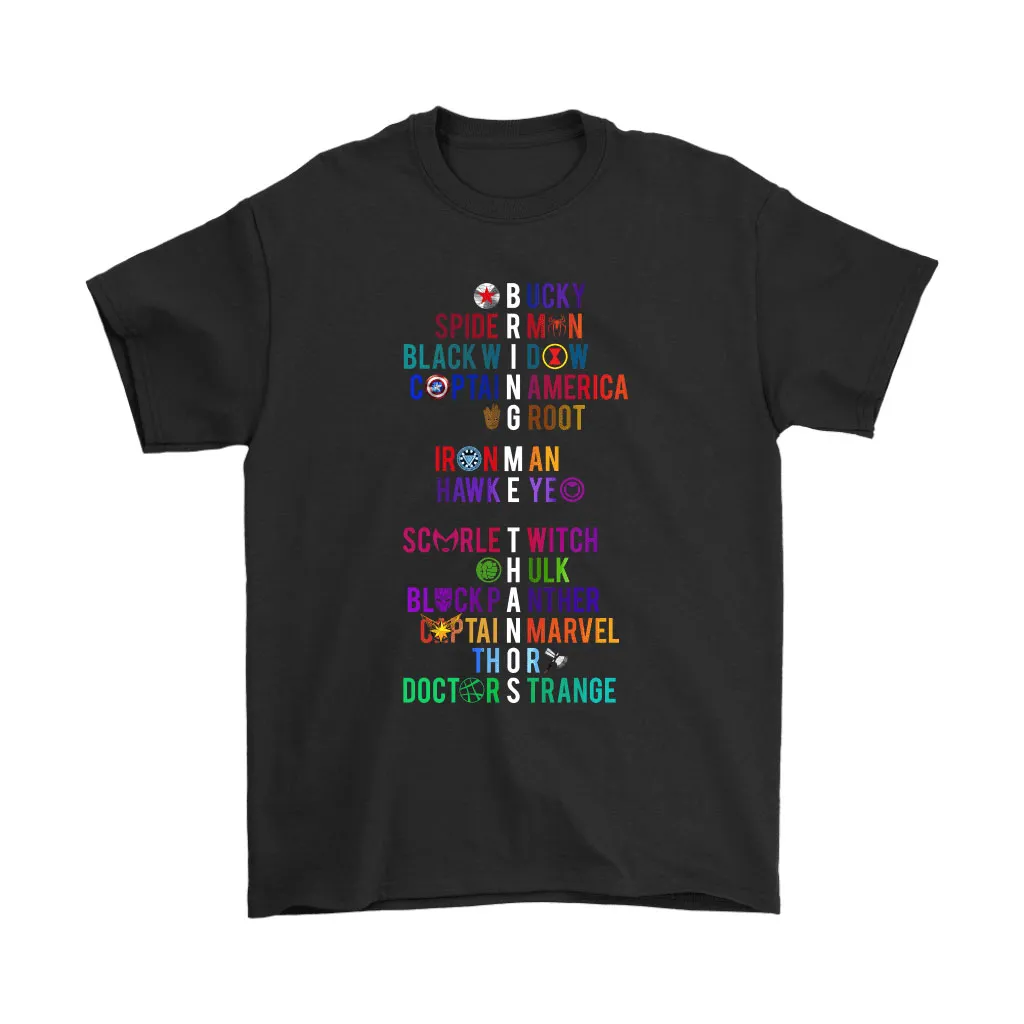 The Avengers Characters Name And Symbol Bring Me Thanos Unisex T-Shirt, Hoodie, Sweatshirt