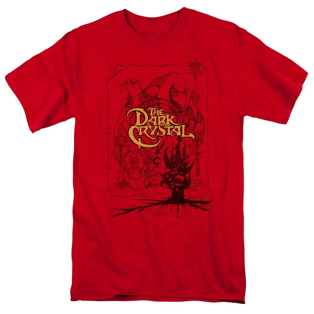 The Dark Crystal Poster Lines Mens T Shirt Red