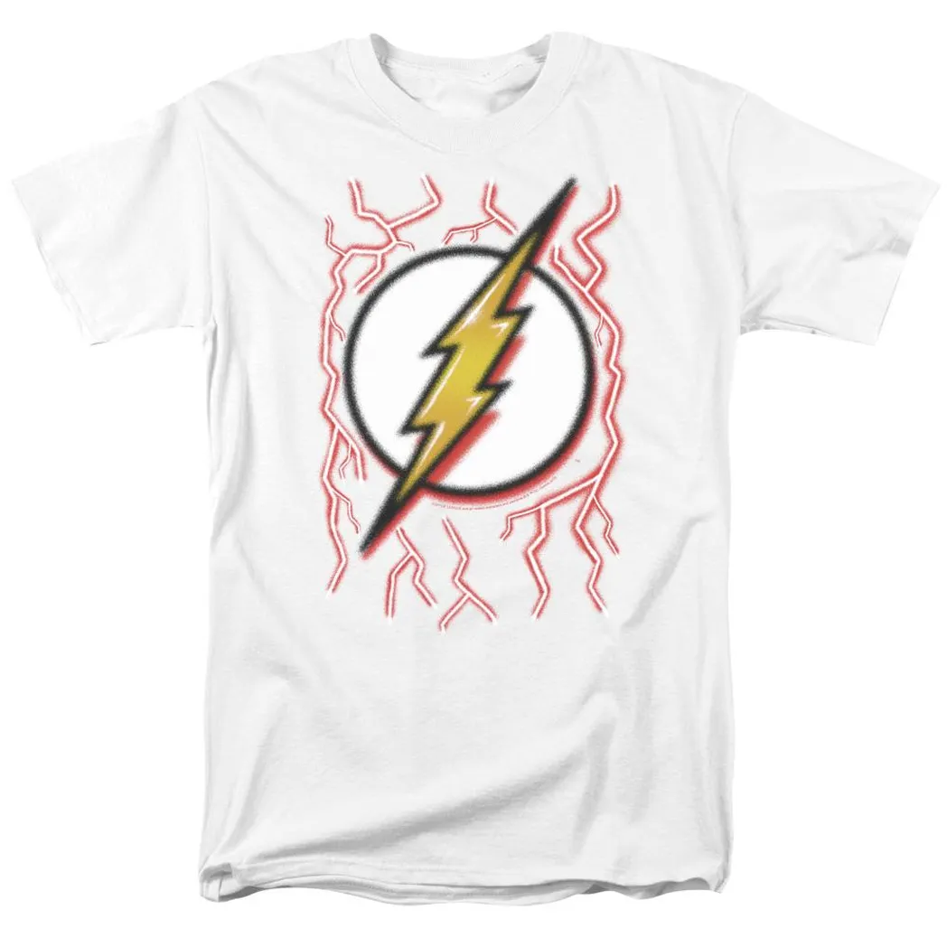 The Flash Airbrush Bolt Mens T Shirt White