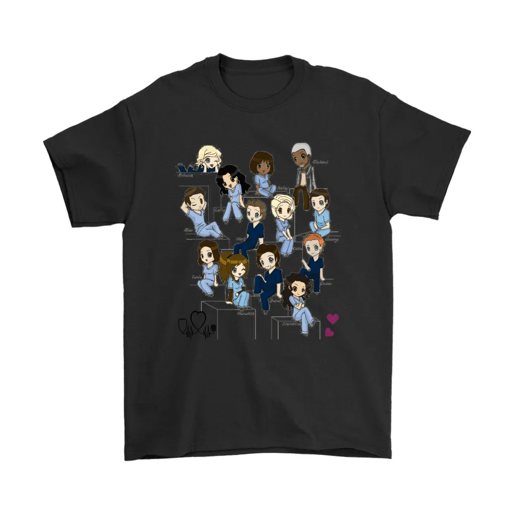 The Greys Anatomy Characters Cute Cartoon Style Unisex T-Shirt, Hoodie, Sweatshirt