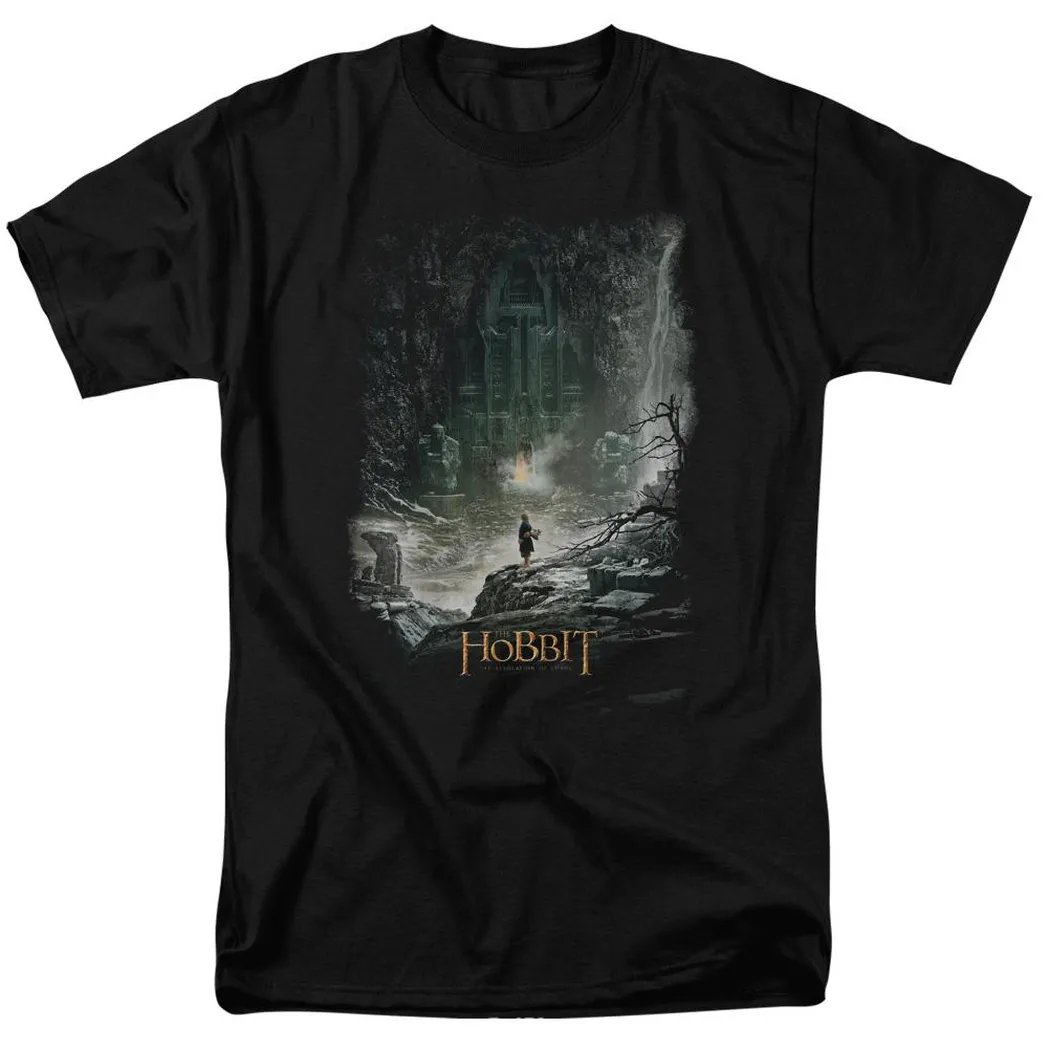 The Hobbit at Augs Door Mens T Shirt Black