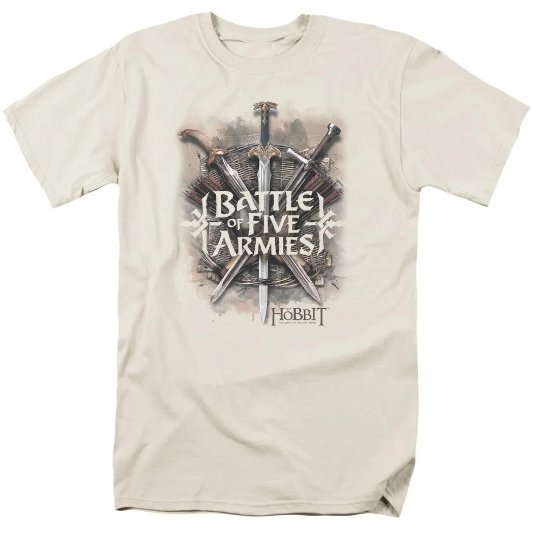 The Hobbit Battle of Armies Mens T Shirt Cream