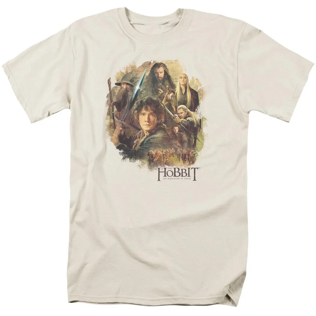 The Hobbit Collage Mens T Shirt Cream