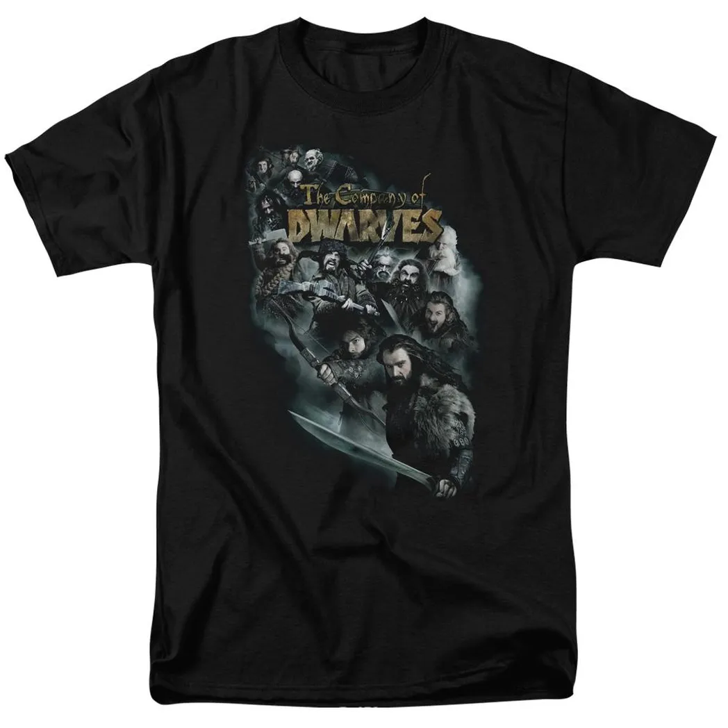 The Hobbit Company of Dwarves Mens T Shirt Black