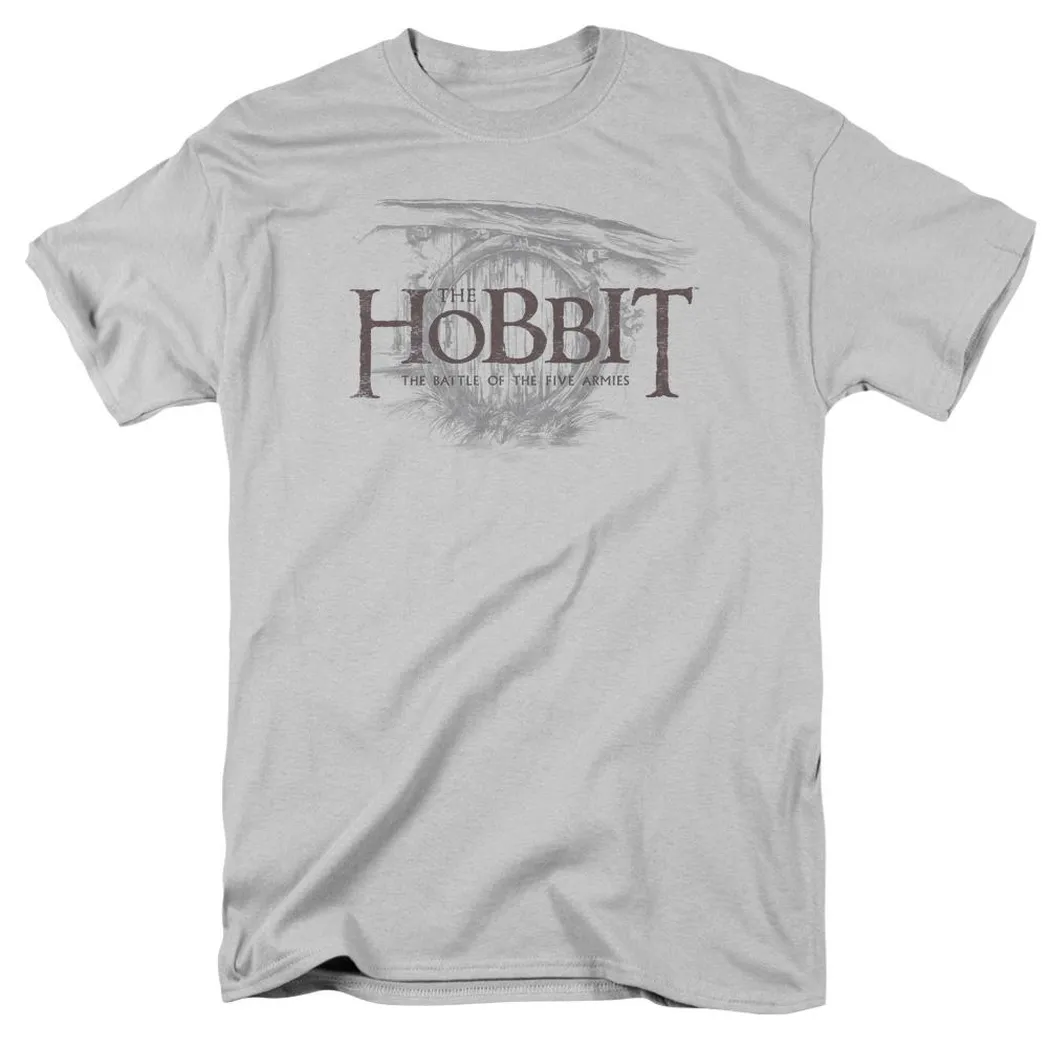 The Hobbit Door Logo Mens T Shirt Silver