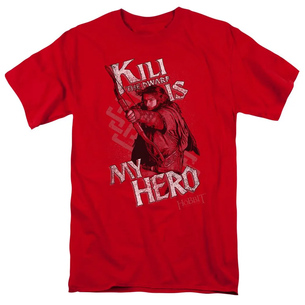 The Hobbit Kili is My Hero Mens T Shirt Red