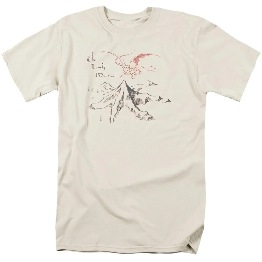 The Hobbit Lonely Mountain Mens T Shirt Cream