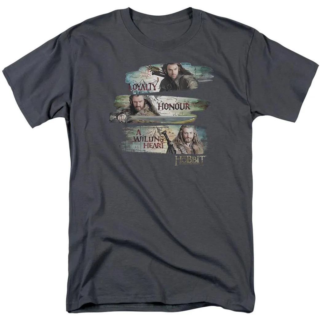 The Hobbit Loyalty and Honour Mens T Shirt Charcoal