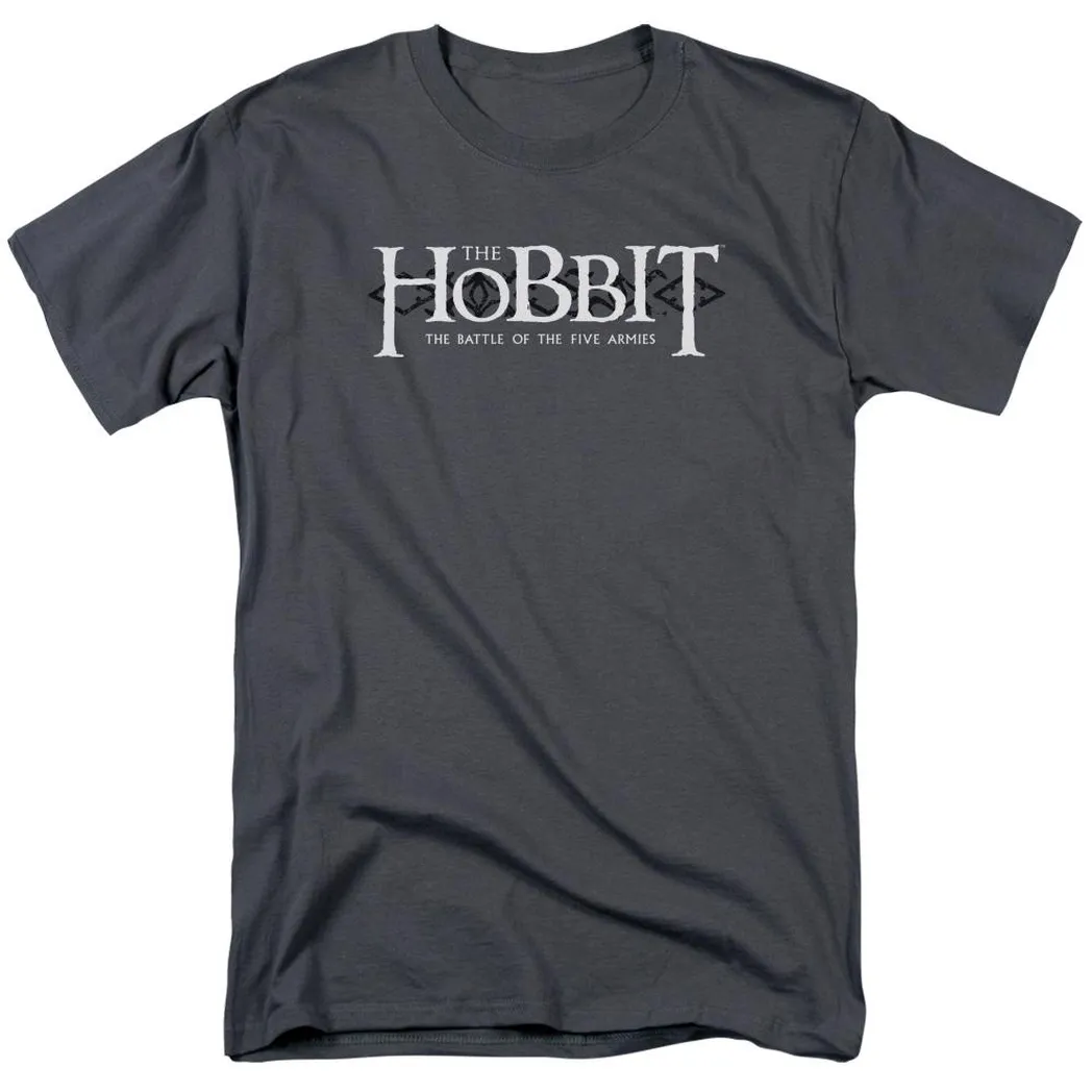 The Hobbit Ornate Logo Mens T Shirt Charcoal