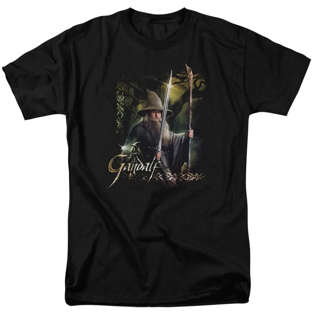 The Hobbit Sword and Staff Mens T Shirt Black